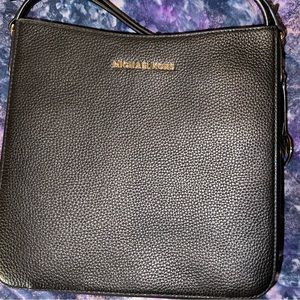 Michael Kors Black Medium Pebbled Leather Crossbody Bag